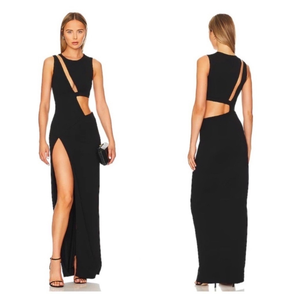 Camila Coelho Black Cutout Maxi Dress